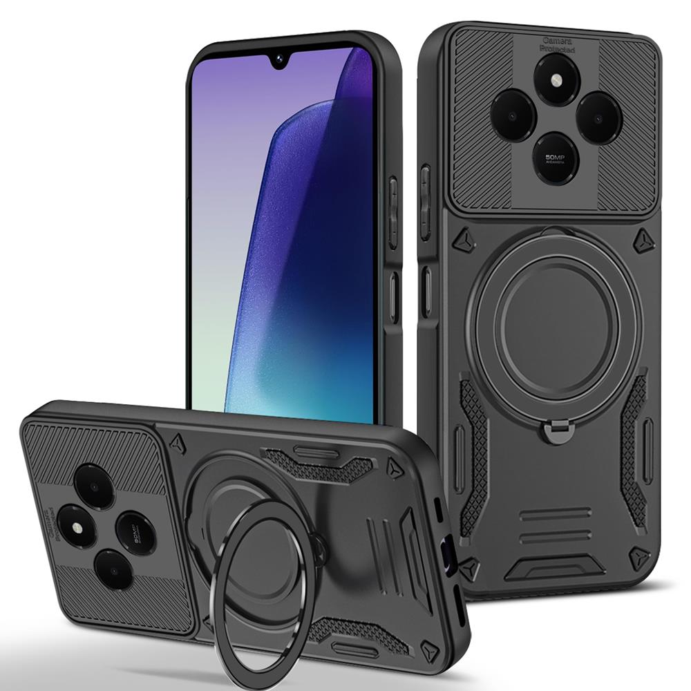 Luksusowe Magnetyczne Etui Pancerne Dla Redmi 14C 15C 15 A4 A5 K80 Note 13 14 14S Pro Plus 4G 5G Pierścień Uchwyt Bumper Ochronne Etui