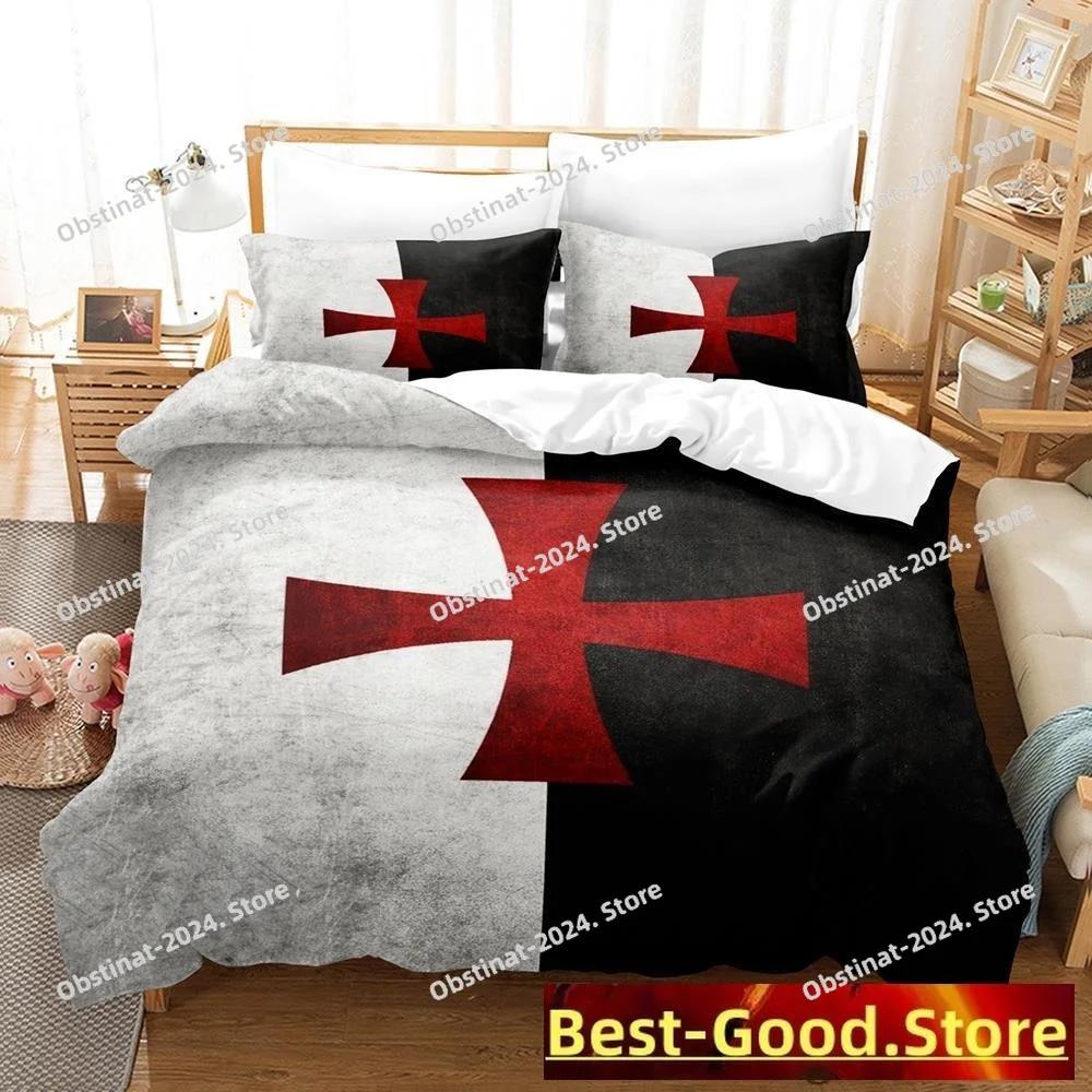 Christian Knights Templar Bedding Set Duvet Cover Full Queen King Size Pillowcase Bed Print Aldult Kid Bedroom Single Twin