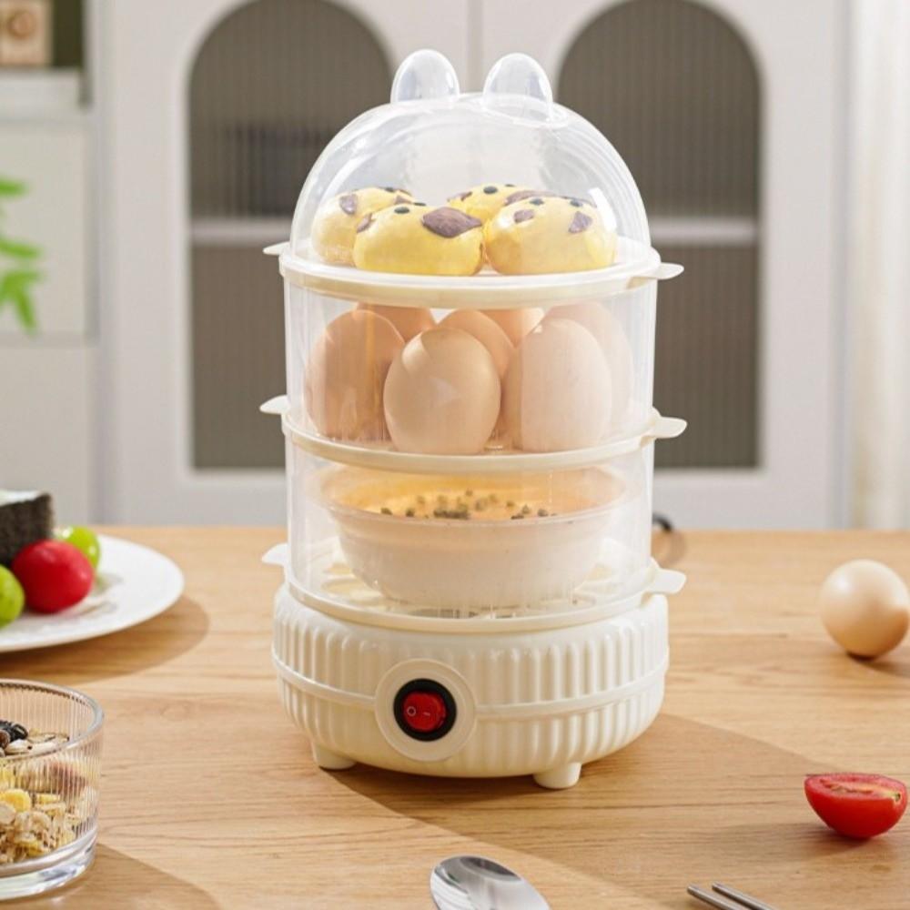 Plastic Automatic Egg Steamer 1-3 Layers Egg Boiler Half Boiled Egg Maker  Dormitory