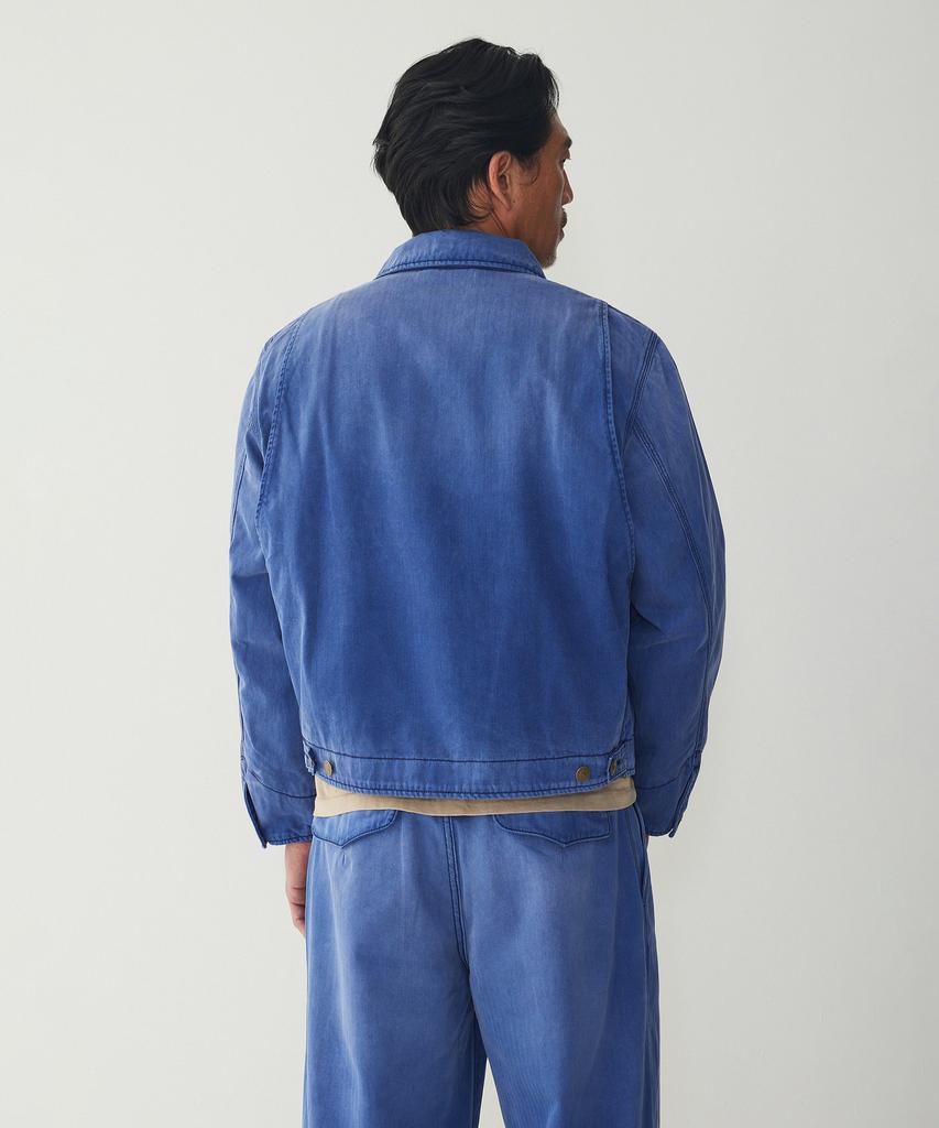 Man On The Boon Herringbone Pattern Work Jacket_Blue 4716109026