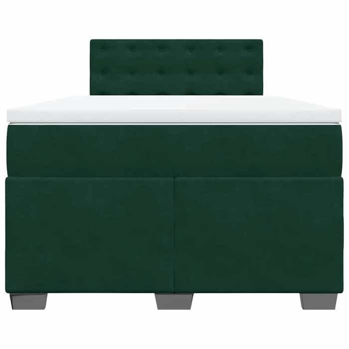 Maison Exclusive - Sommier à lattes de lit et matelas Vert foncé 140x190cm Velours