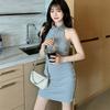 IELGY Women's New Summer French Slim Waistband Hip Dress