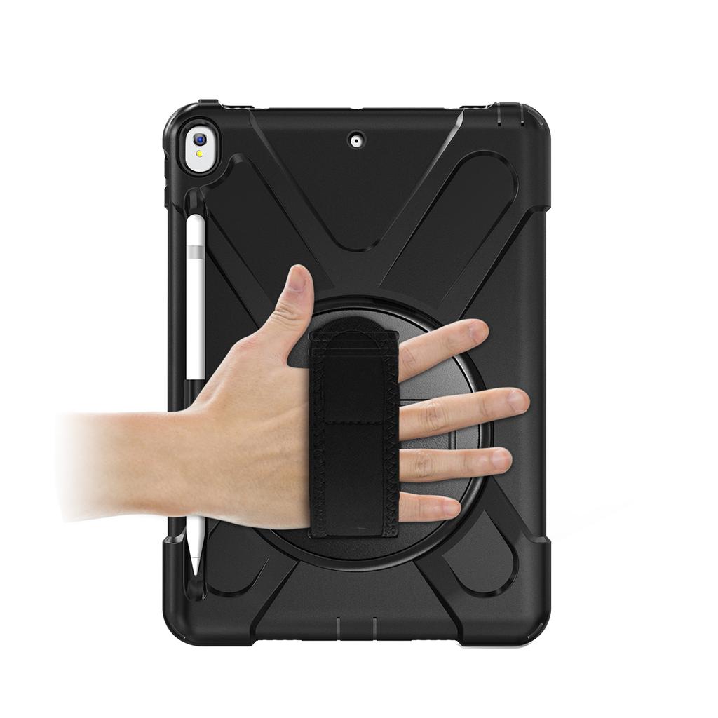 Custodia per Tablet con Cavalletto per iPad Air 3 2019 / Pro 10.5 2017 Cinturino a Mano Portapenne Robusta Armatura Ibrida Antiurto Copertura con Supporto