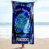 1PC Custom Name Peacock Enthusiast Art Beach Towel Highly Absorbent And Sand-Resistant Towel for Swimming, Pool, Yoga, And Travel Lightweight