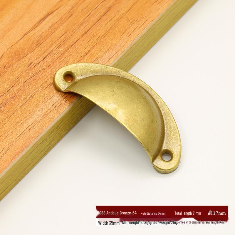 Antique Bronze Semi-Circular Handle for Cabinets: Punch-Free, Classic Design for Kitchen, Shoe, or Medicine Cabinets