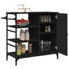 Kitchen Trolley Black 87.5 x 38.5 x 84.5 cm Engineered Wood