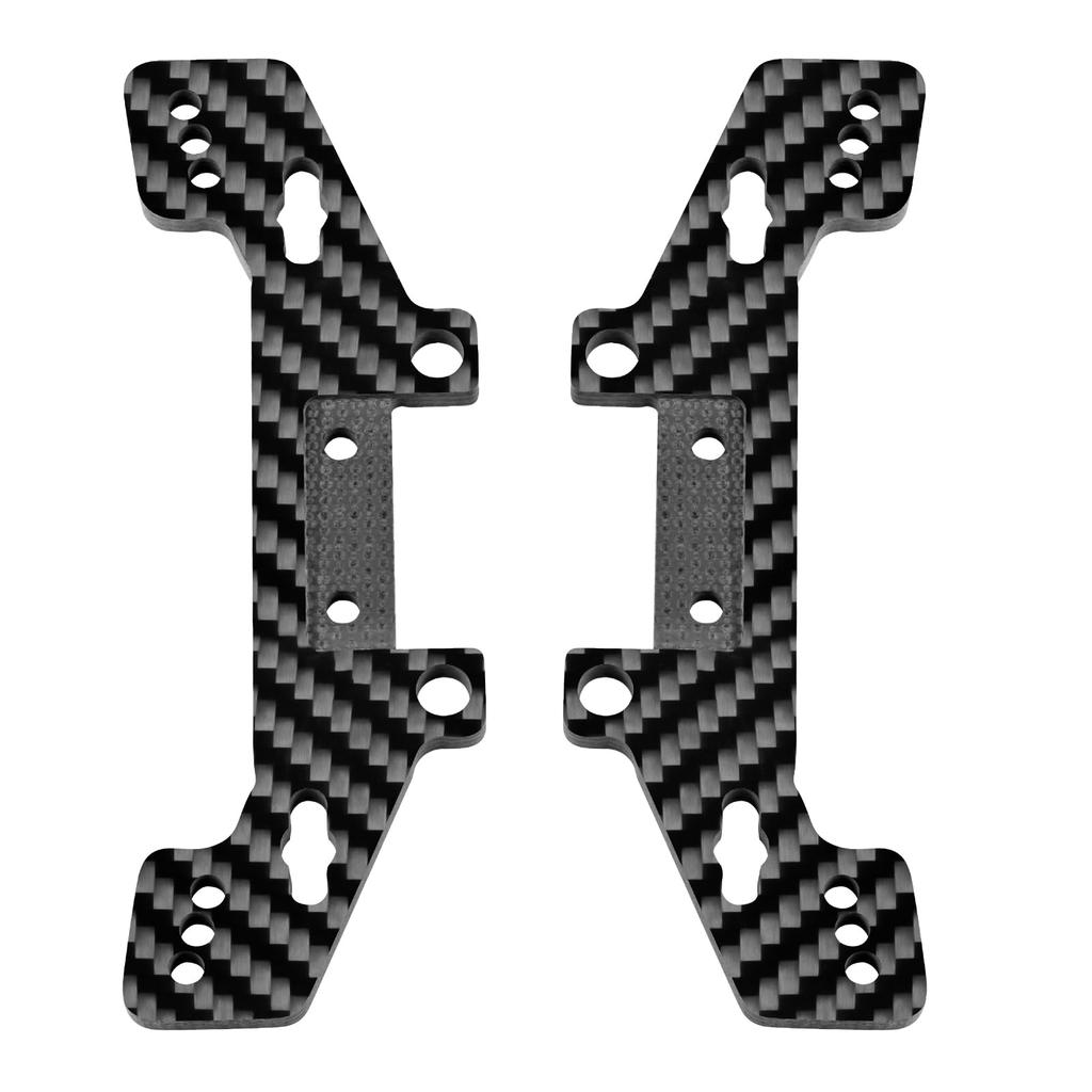 RCMAZO 2pcs Carbon Fiber Front & Rear Shock Absorber Tower Bracket Mount Damper Stay for 110 Tamiya TT02 TT02R RC Car Upgrade Accessories