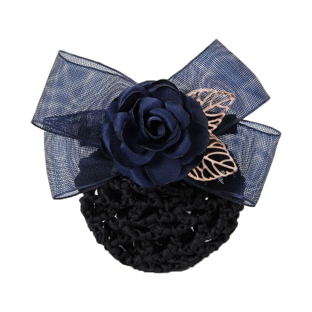 Hair Bun Cover Big Bow Korean Bun Snood Ponytail Clip Hairgrips Cover Net Women Spring Clips