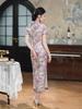 2025 Summer Pink High-End Mulberry Silk Short-Sleeve Cheongsam - Slimming, Modern Style