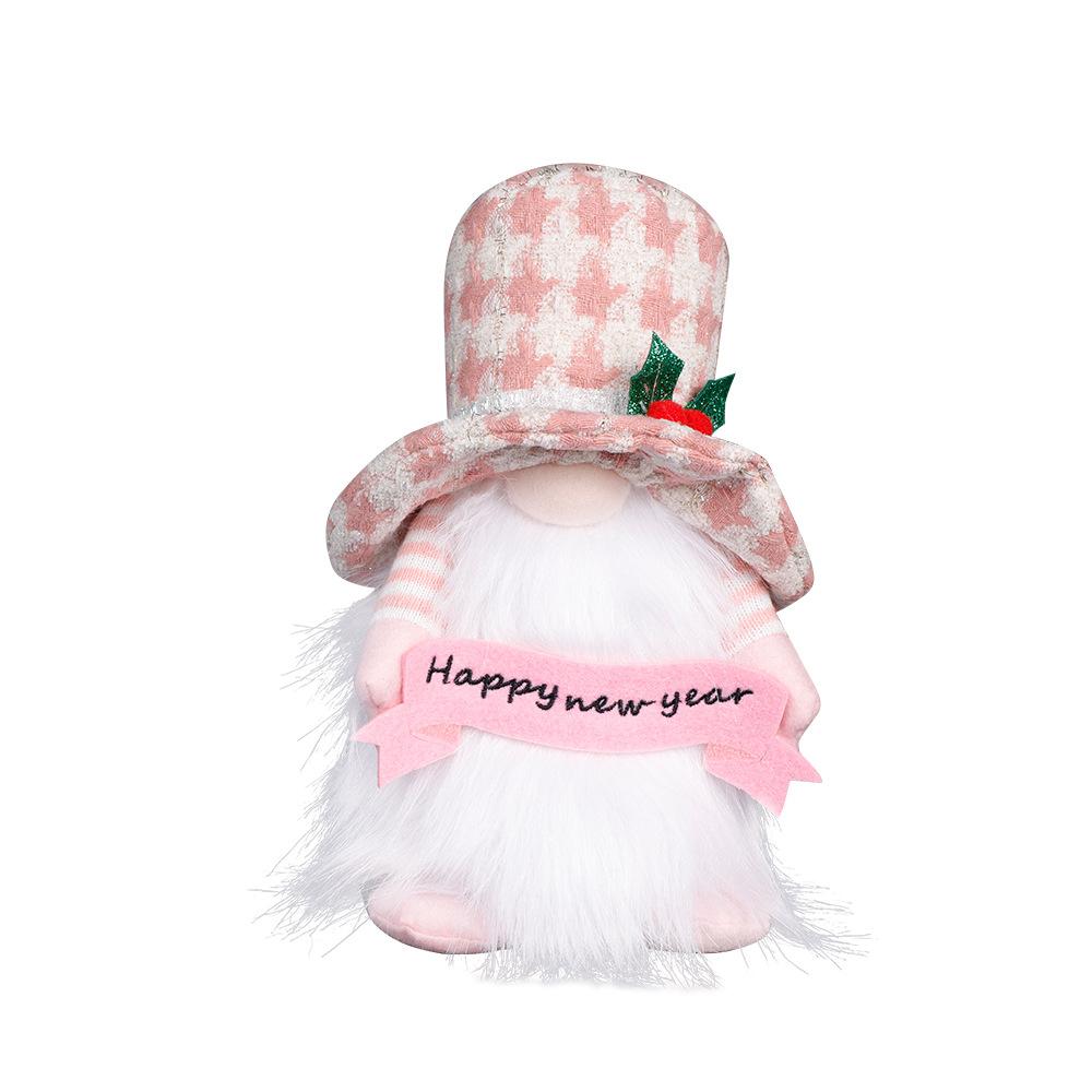 

Christmas Glowing Doll Figurine Dwarf Doll Couple Gift One Size розовый