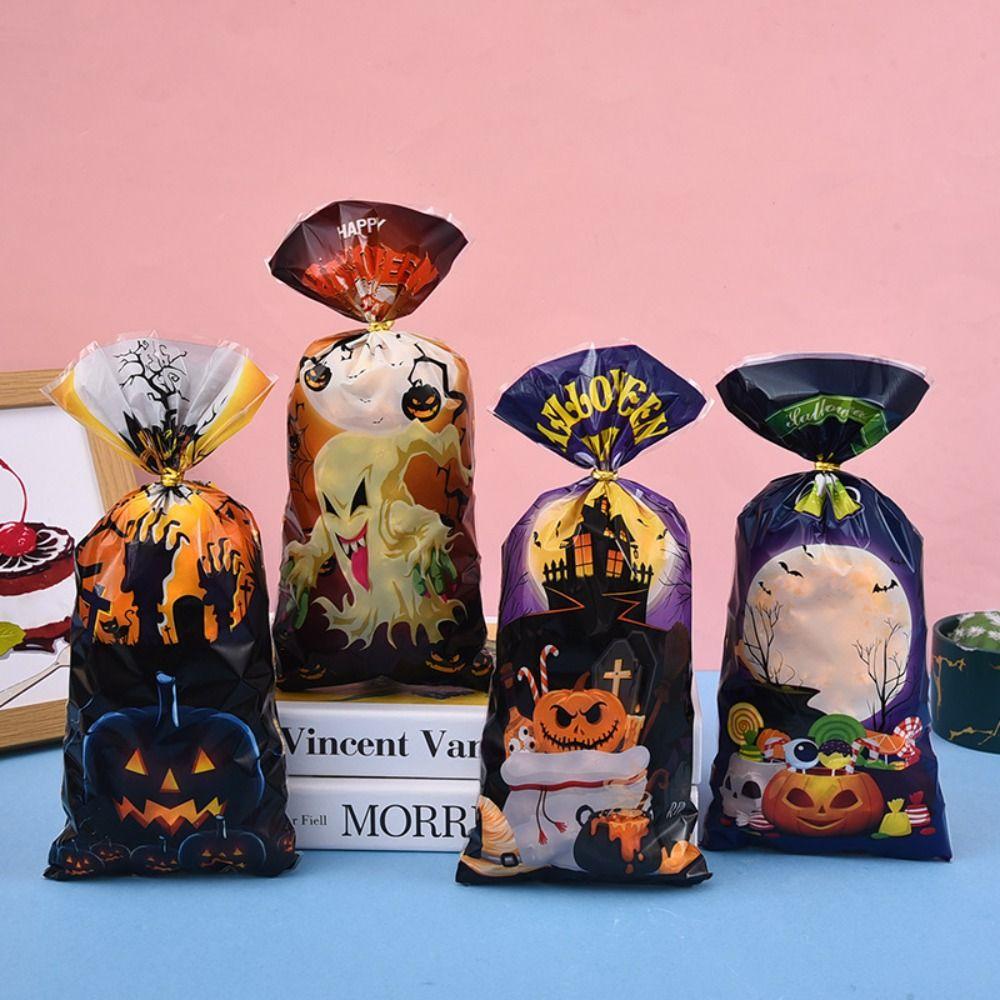 100pcs Hard To Tear Halloween Candy Bag Waterproof Children's Gift Packaging Bag  Halloween