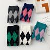 Long Socks Women Stockings Organic Cotton Diamond Warm Thigh High Ladies Girls Street Fashion Young Casual Knee Socks Harajuku
