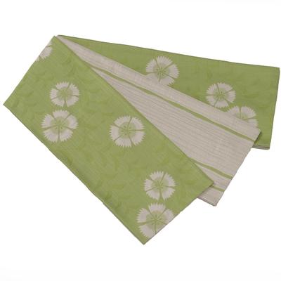Kiryu Woven Reversible Yukata Obi Bulge Nadeshiko Made In Japan [Warakugure] (green)