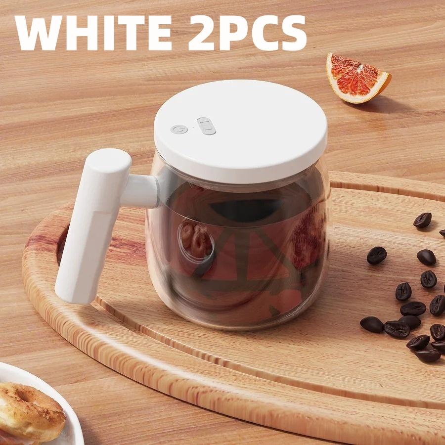 Self Stirring Coffee Mug with Lid,400ML Electric Mixing Cup Self Stirring Coffee Mug Glass Mixing Coffee Mug Rotating Home Offic