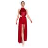 Damen rückenfreies Bodysuit-Kleid Pailletten-Oberteil Netzrock integrierter kurzer Unterteil Tanzkleidung
