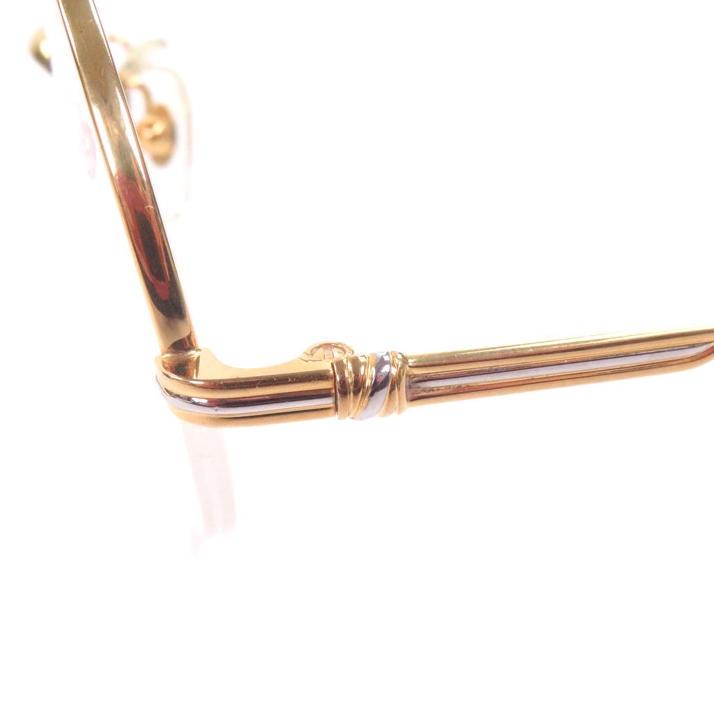 Very Good Cartier Glasses Trinity Half-Rim Round Frame Gold Used