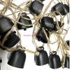  6Pcs Retro Metal Cowbell with Rope for DIY Projects and Wall Hanging Decoration