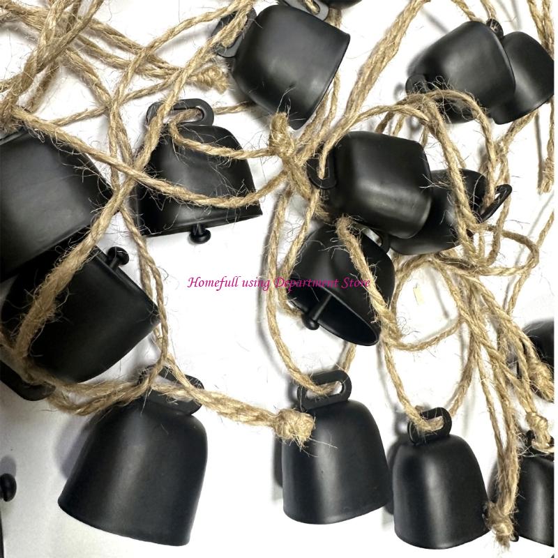 6Pcs Retro Metal Cowbell with Rope for DIY Projects and Wall Hanging Decoration