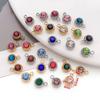 Twelve Color Birthstone Round Titanium Steel Pendant for DIY Jewelry