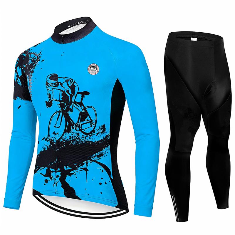 Team 2026 New Spring /Autumn Men Cycling Jersey Long Sleeve Set MTB Bike Clothing Maillot Ropa Ciclismo Racing Bicycle Clothes