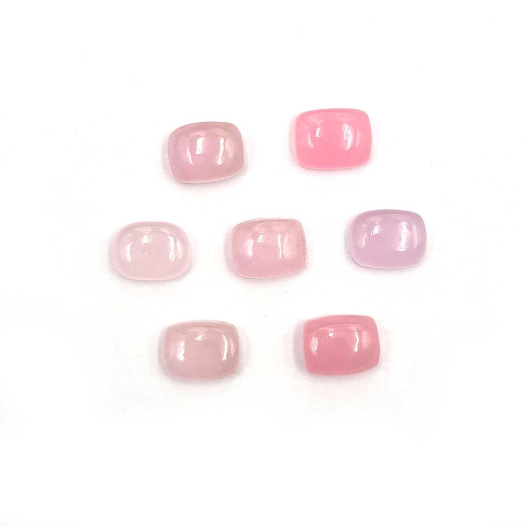 Dyed Pink Jade Cushion Cabochon Loose Gemstone Lot 33 Pcs 7*9 MM 100 CT For Jewelry Making