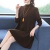 Half Turtleneck Knitted Dress for Women In Autumn and Winter Long-sleeved Mid-length Sweater Loose and Casual Pullover