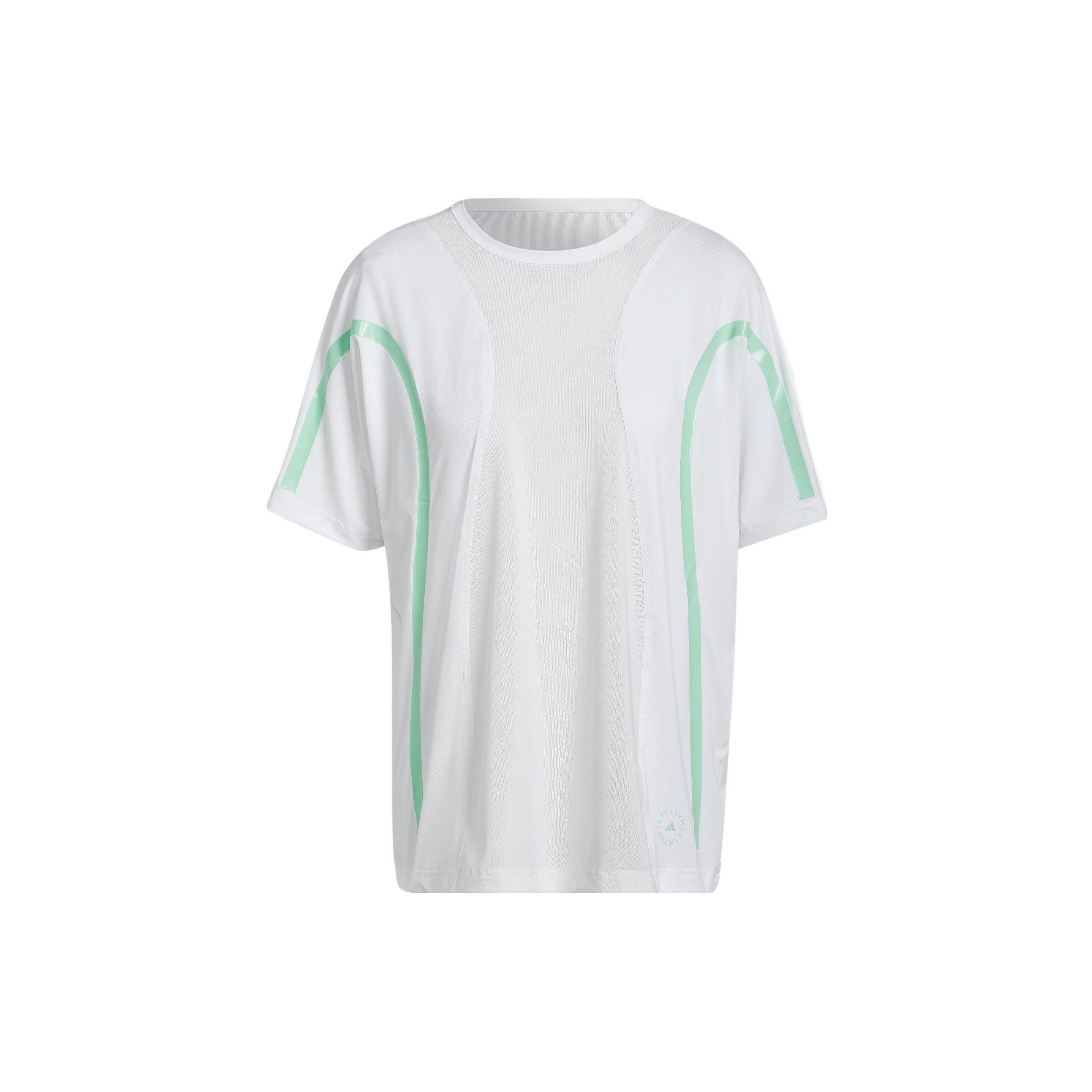 adidas by Stella McCartney Women s Truepace Running Loose T-Shirt White/Light Green HB6081 S
