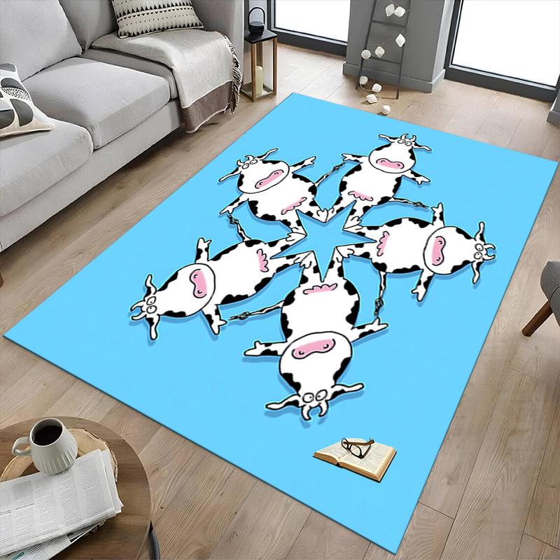1PC cow pattern Extra Large Non Slip Floor carpet, Office, family, bedroom Large Area Rug Indoor Rugs, Vibrant Colors