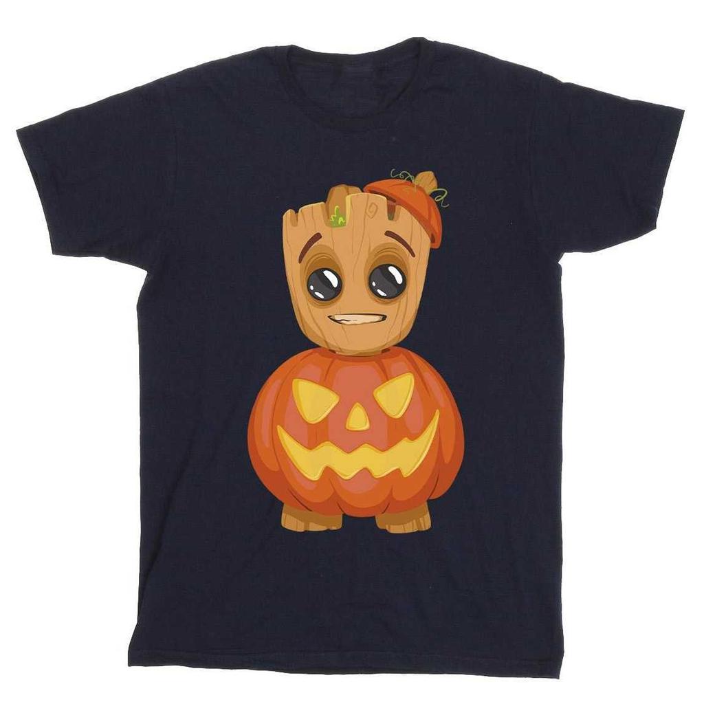 Guardians Of The Galaxy Boys Groot Pumpkin Cotton T-Shirt