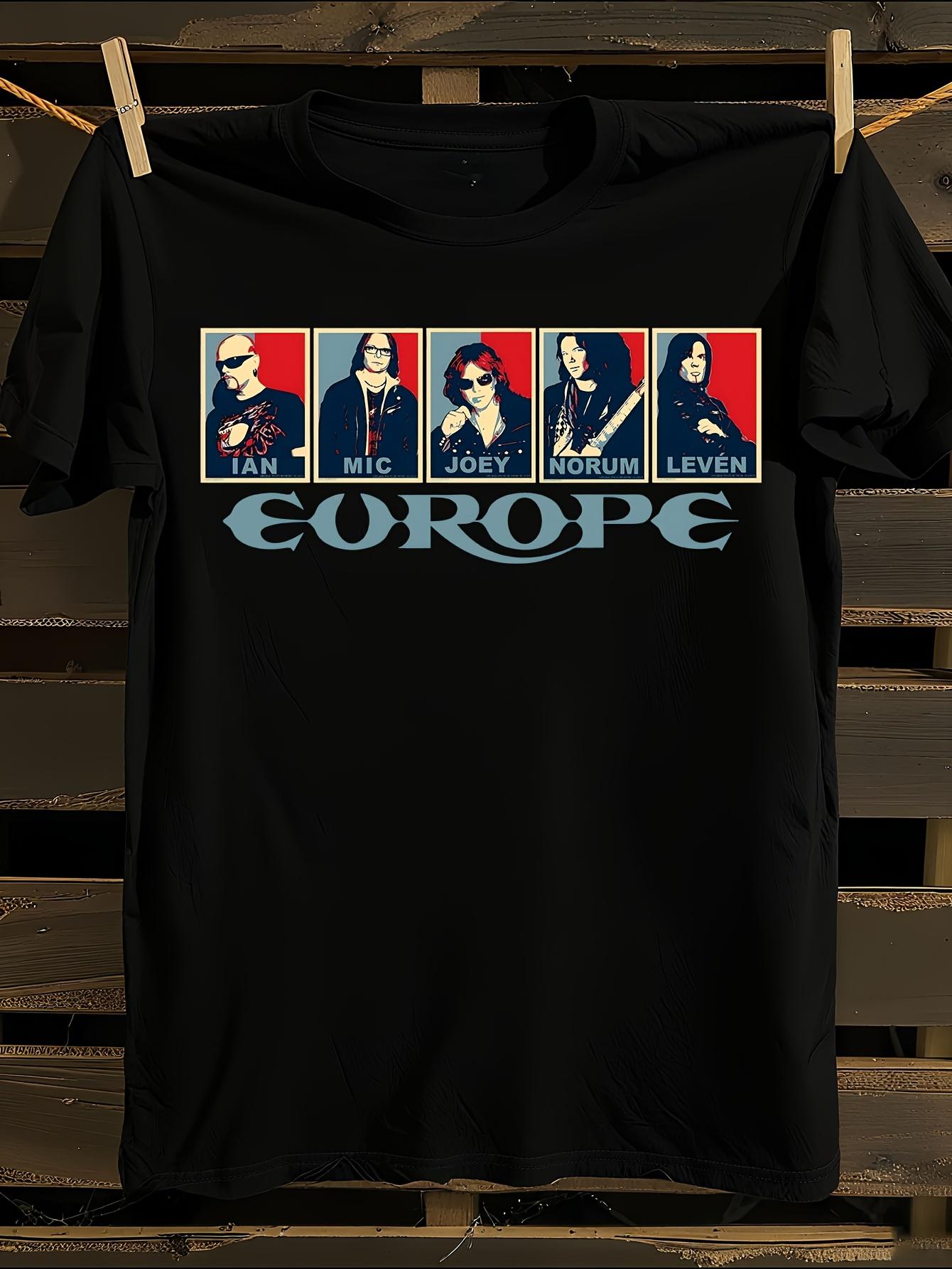 Retro Europe Fantasy Band Letter Print Long Sleeve Tshirt L