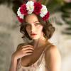 Rose Flower Bohemian Headband Women Bride Floral Wreath Head Hoop Hair Accessories Wedding Festival Mexican Party Decoration