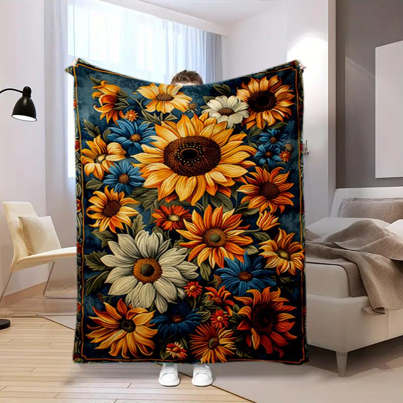 Vintage Rose Garden Art Blanket Soft And Portable Four Season Home Bed Sofa Blanket Office Travel Lunch Break Warm Blanket A5