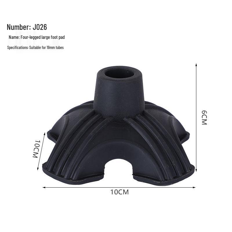 Multi-spec Anti-Slip Rubber Cane Tip for Elderly Walking Sticks - Tripod & Quadruped Foot Covers