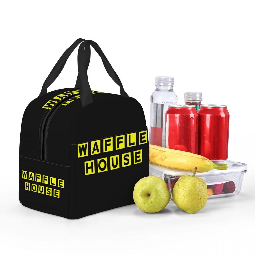 Waffle House Insulated Lunch Bag for Women Kids Portable Food Boxes Thermal Lunch Box Tote
