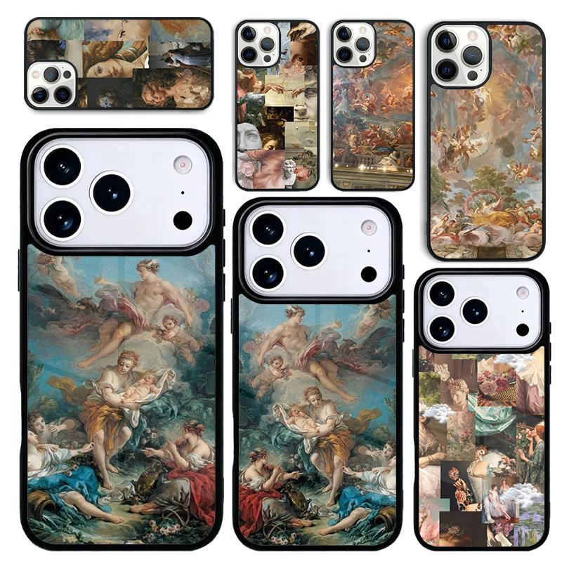 Capa Case for iPhone 17 Air 16 Pro Max 15 Plus 11 13 Mini 14 12 Back Phone Cover Renaissance art Painting cell