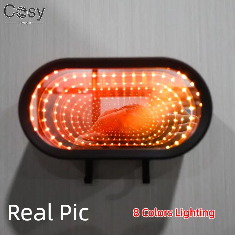 Garage Key Holder with 3D Infinity Mirror Lamp (car Not Included) Key Organizer With Led Light 8 Colors Lighting Key Hanger
