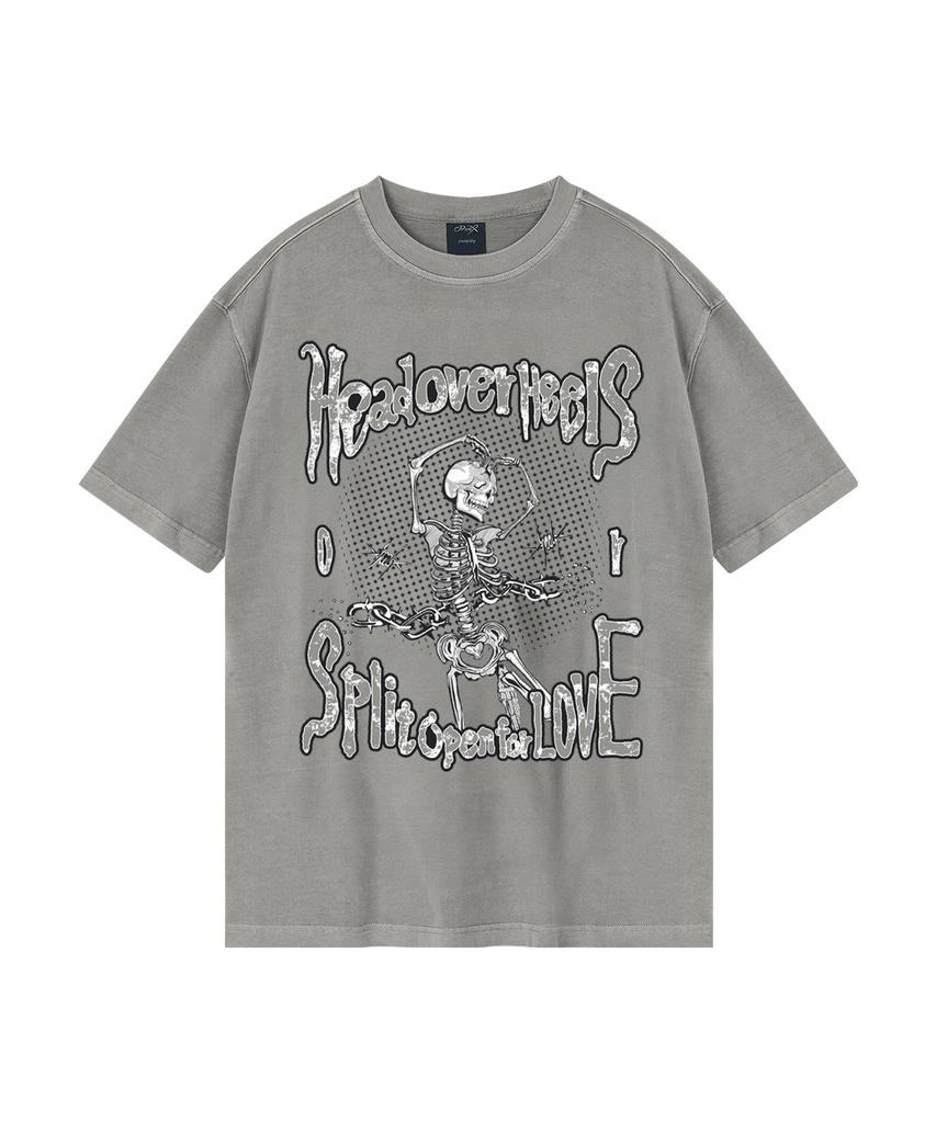 WILDROCK Wild Head Over Heel Pigment Overfit Short Sleeve T-Shirt_5 Col