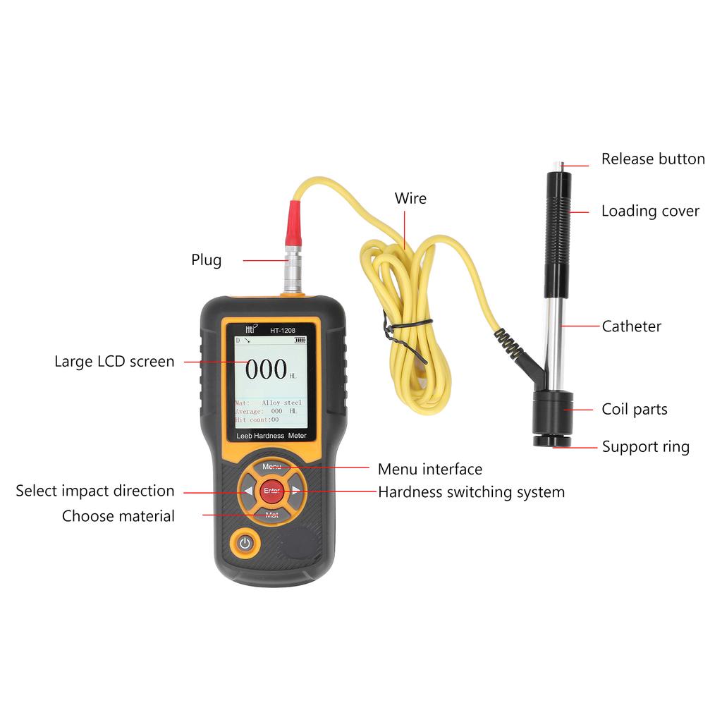 Digital Hardness Tester ABS High Accuracy Hardness Meter Durometer Scale with  Color Screen Digital Hardness Tester