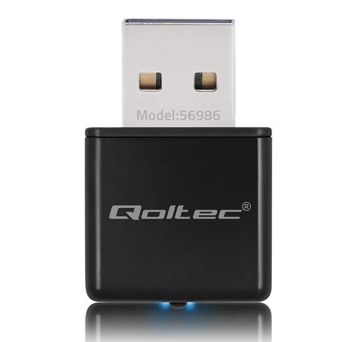 Qoltec Karta sieciowa zewnętrzna | Ultra szybki mini adapter NANO Wi-fi | Standard N | USB 2.0 | 300Mb/s | 2.4GHz