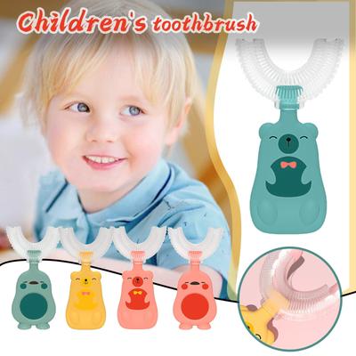 2~6Years Old Children's U-shaped Toothbrush, Children's U-shaped Toothbrush With Silicone Brush Head
