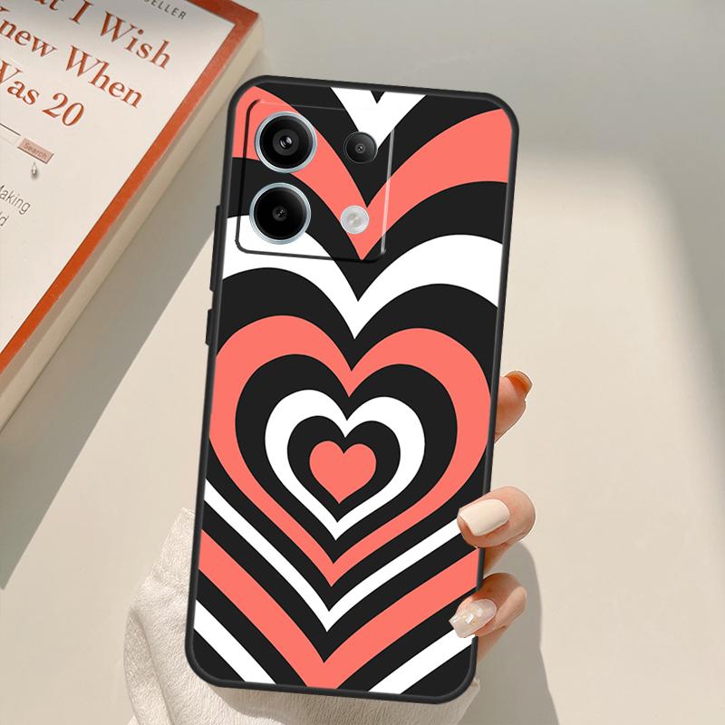 Latte Love Tunnel Brown Heart Funda For Xiaomi Redmi Note 13 10 11 12 14 15 Pro Plus Case For Redmi 15 15C 13C 12C 10C 14C