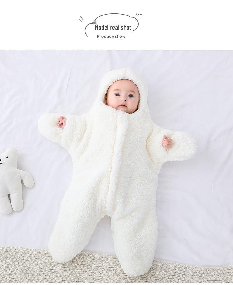 Cozy Winter Baby Swaddle Blanket - Anti-Startle, Thick & Warm for Newborns