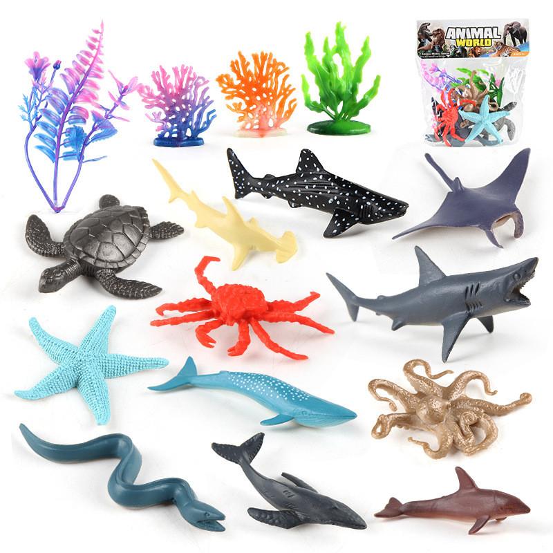Lifelike Ocean Pvc Animal Models Set With Dolphin Turtle Crab And Octopus For Fun Playtime