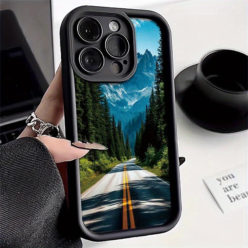 Highway Mountain and Forest Scenery Phone Case Suitable for iPhone 17 16 15 14 13 12 11 Pro/Max/Plus Anti Drop and Anti Shock