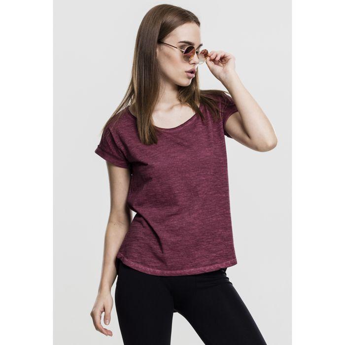 T-shirt femme - Urban Classic - Spray long - Bordeaux - Manches courtes - Col arrondi