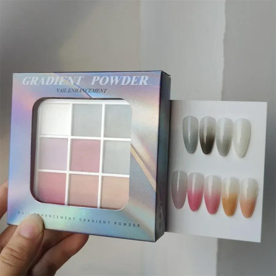 9 barev Jednobarevné pudry na nehty UV lesk Dekorace Třpyt jemné třpytky Gradient Manikúra Polish Decor Powder