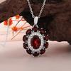 2026,Flower design 925 sterling silver necklace natural garnet pendant January Birthstone fine jewelry for women's birthday gift