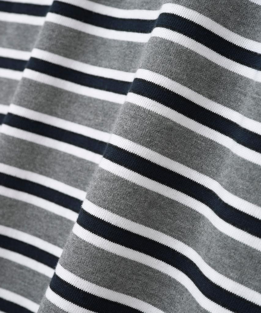 MILLO ARCHIVE Elmo Striped Collared T-Shirt [Deep Gray]