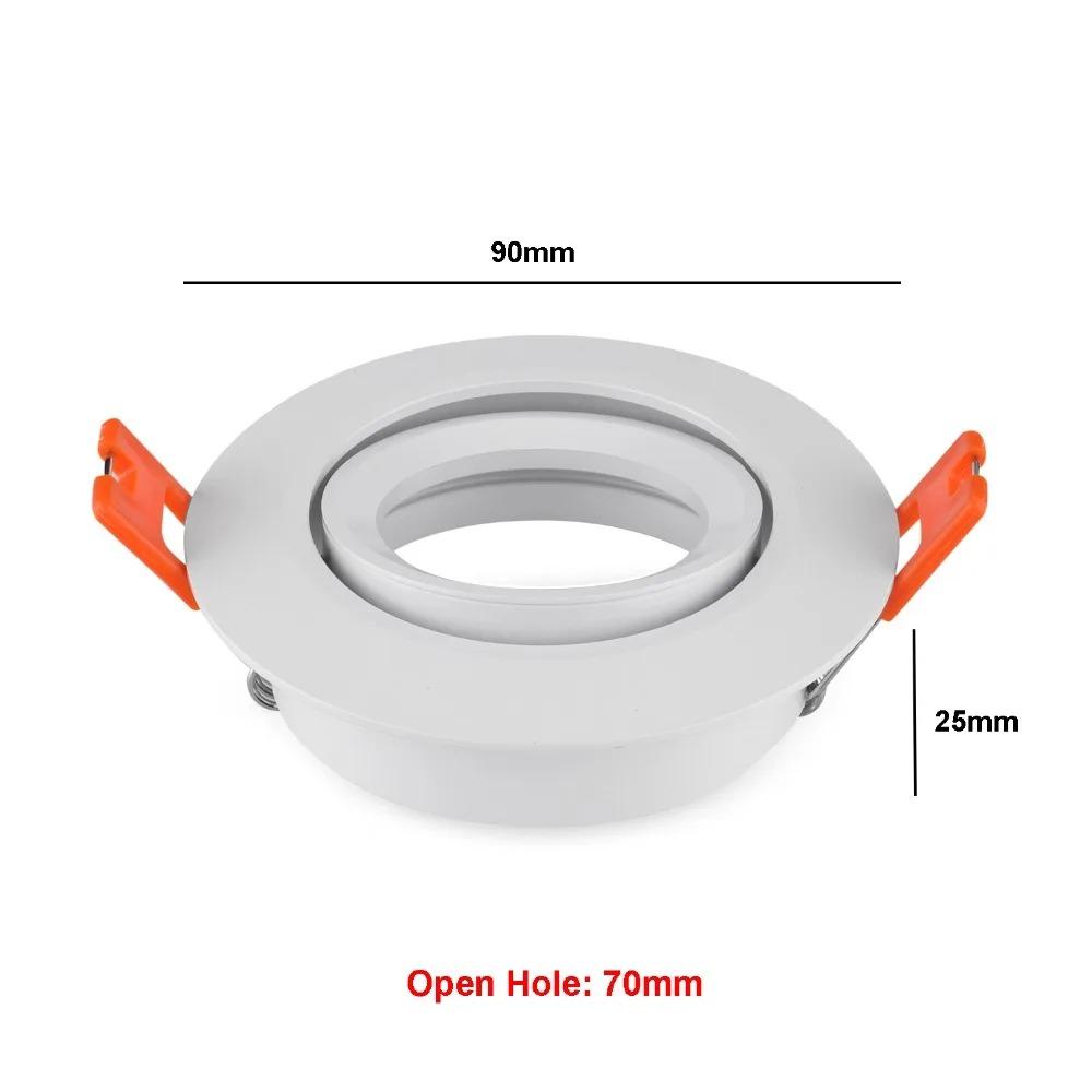 1/10PCS Downlight Adjustable GU10 MR16 Black/White Halogen Led Spot Light Frame E27 Lamp Holder GU10 Downlight Accessories