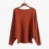 Autumn Batwing Long Sleeve Knitted Sweater Casual Slash Neck Solid Warm Pullover Fashion 18 Colors Loose Jumpers Tops